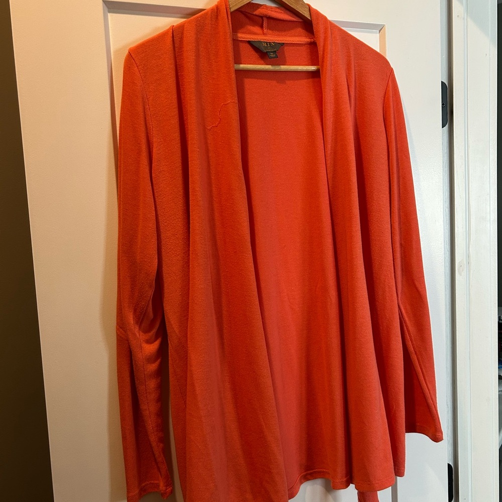 Mix by 41 Hawthorn Orange Cardigan Sweater with Relaxed Fit